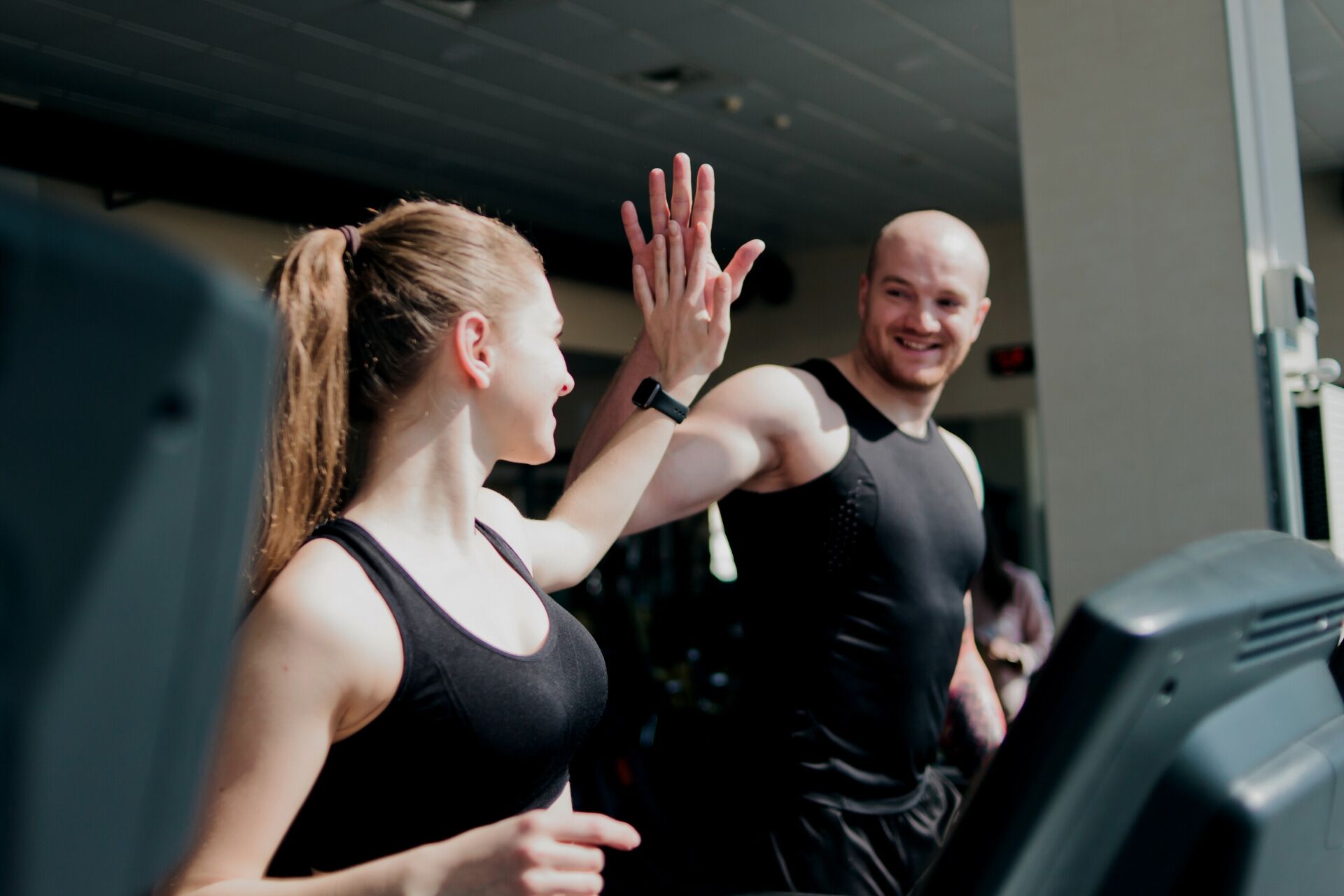 running on a treadmill