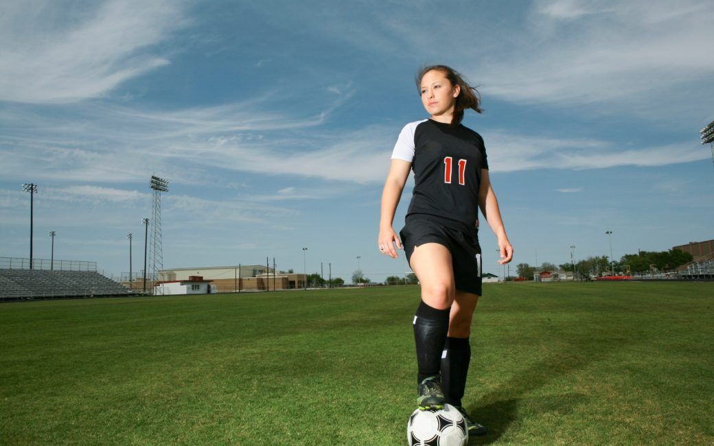 confident soccer player